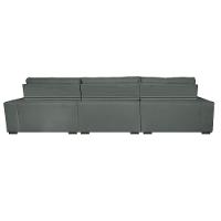 Sofá Retrátil e Reclinável 4,12m Austin com Molas no Assento Tecido Suede Velusoft Cinza - 6