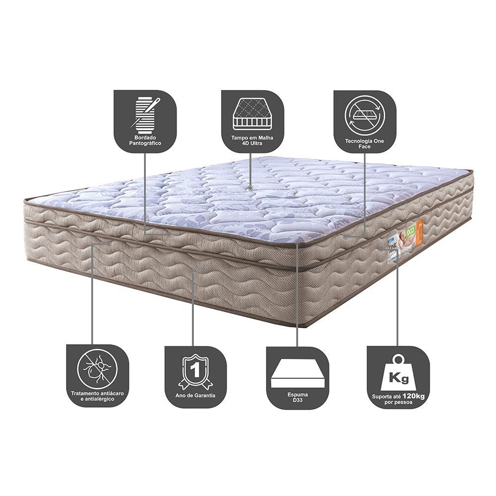 Colchão King OrtoFirm 193x203x28 One Face Espuma D33 Dourado - 3