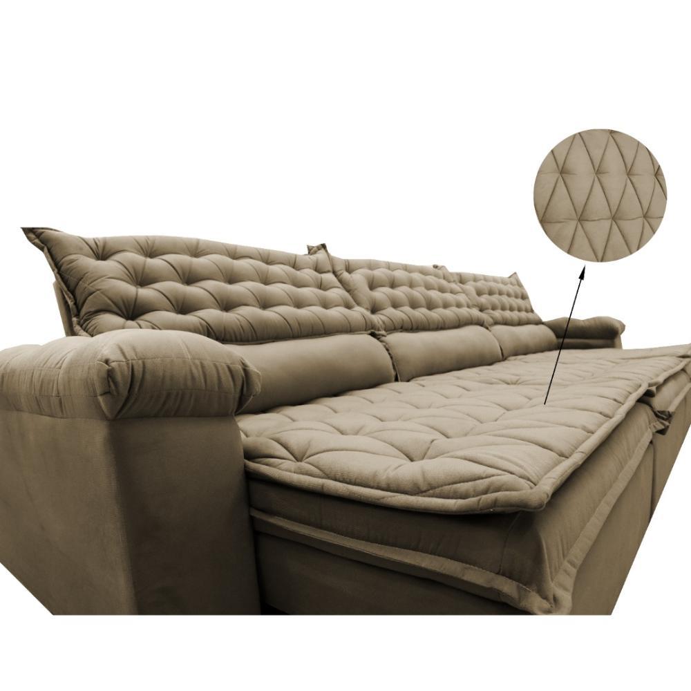 Sofá Retrátil e Reclinável 4,12m Molas Ensacadas Cama inBox Botonê Espuma Viscoelástico Castor - 4