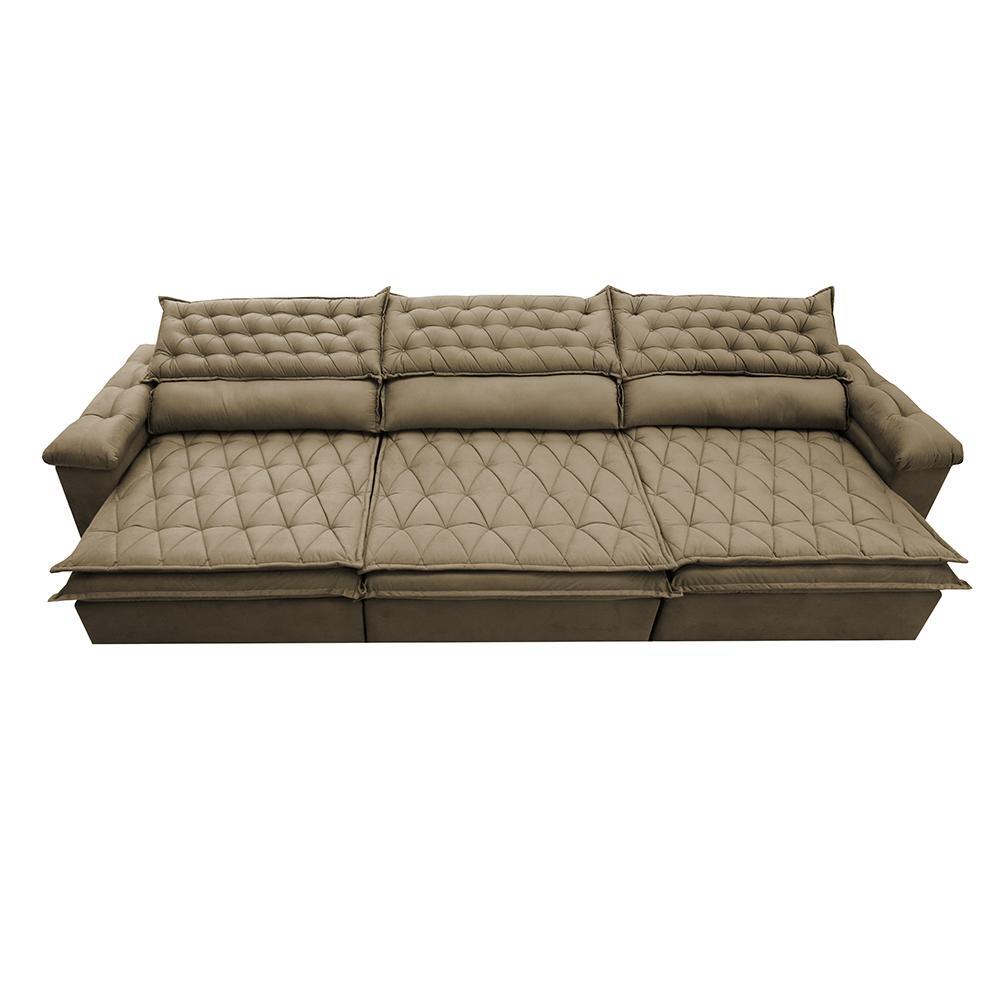 Sofá Retrátil e Reclinável 4,12m Molas Ensacadas Cama inBox Botonê Espuma Viscoelástico Castor - 5