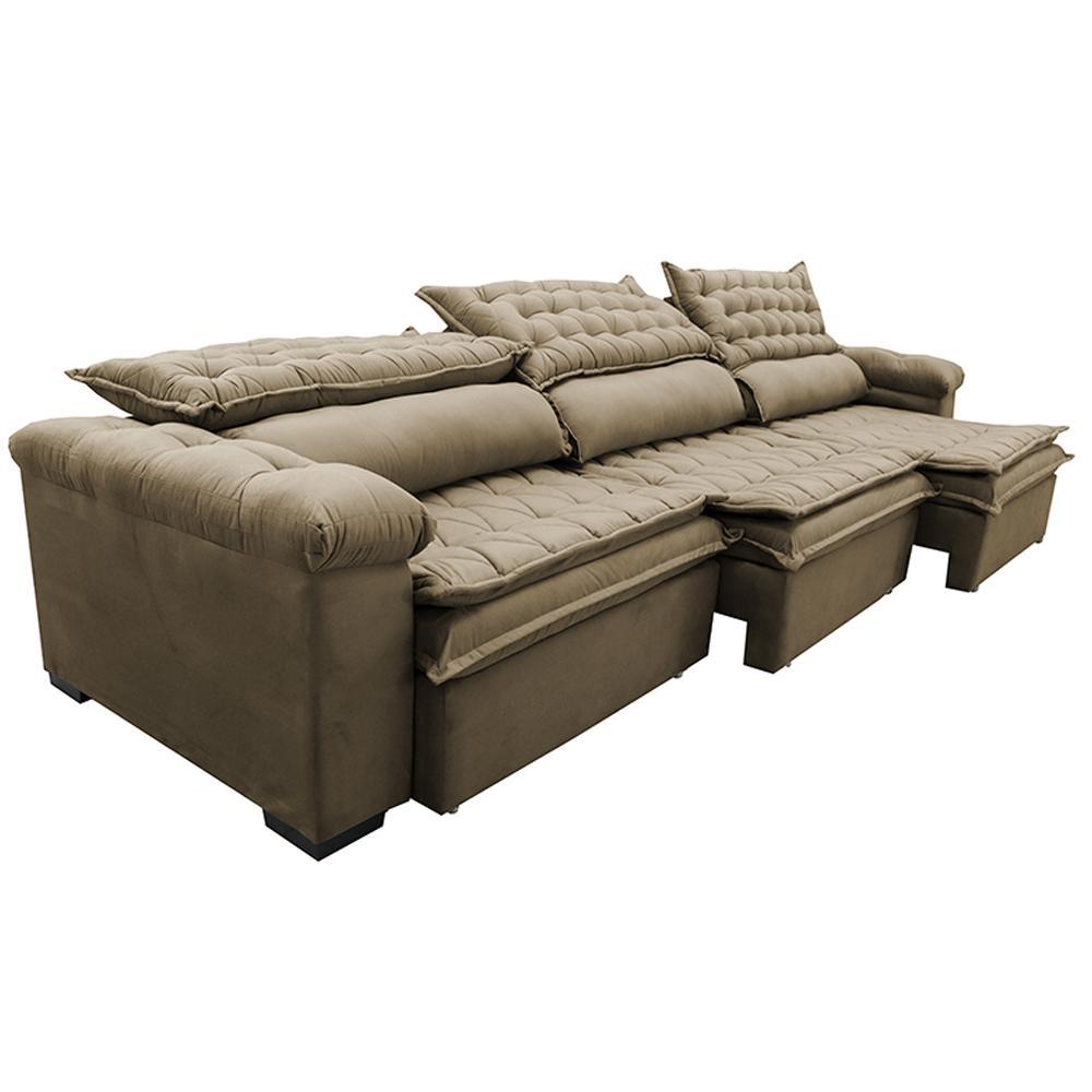 Sofá Retrátil e Reclinável 4,12m Molas Ensacadas Cama inBox Botonê Espuma Viscoelástico Castor - 8