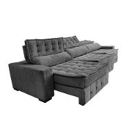 Sofá Retrátil e Reclinável 3,85m Cama inBox Big Puffer com SoftGel D40 Velupluma Cinza - 7