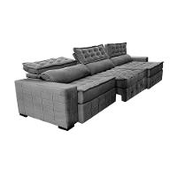 Sofá Retrátil e Reclinável 3,85m Cama inBox Big Puffer com SoftGel D40 Velupluma Cinza - 8