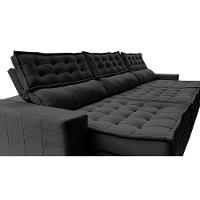 Sofá Retrátil e Reclinável 3,85m Cama inBox Big Puffer com SoftGel D40 Velupluma Preto