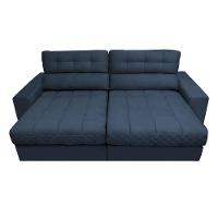 Sofá Retrátil e Reclinável com Molas Ensacadas Cama inBox Master 2,12m Tecido Suede Azul - 5