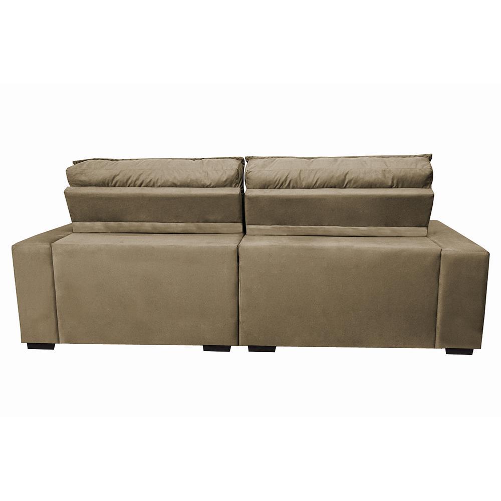 Sofá Retrátil e Reclinável com Molas Ensacadas Cama inBox Gold 3,12m Tecido Suede Velusoft Castor - 6
