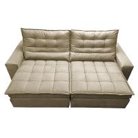 Sofá Retrátil e Reclinável com Molas Ensacadas Cama inBox Gold 3,12m Tecido Suede Velusoft Bege - 5