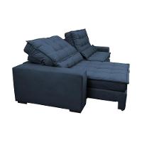 Sofá Retrátil e Reclinável com Molas Ensacadas Cama inBox Gold 2,12m Tecido Suede Velusoft Azul - 7