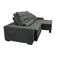 Sofá Retrátil e Reclinável com Molas Ensacadas Cama inBox Gold 2,92m Tecido Suede Velusoft Cinza - 8