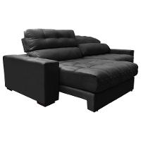 Sofá Retrátil e Reclinável com Molas Ensacadas Cama inBox Master 2,32m Tecido Suede Preto - 7