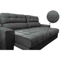 Sofá Retrátil e Reclinável com Molas Ensacadas Cama inBox Master 2,32m Tecido Suede Cinza