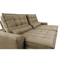Sofá Retrátil e Reclinável com Molas Ensacadas Cama inBox Gold 2,92m Tecido Suede Velusoft Castor