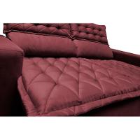 Sofá Retrátil e Reclinável Cama inBox Slim 1,50m Tecido Suede Velusoft Vinho - 2