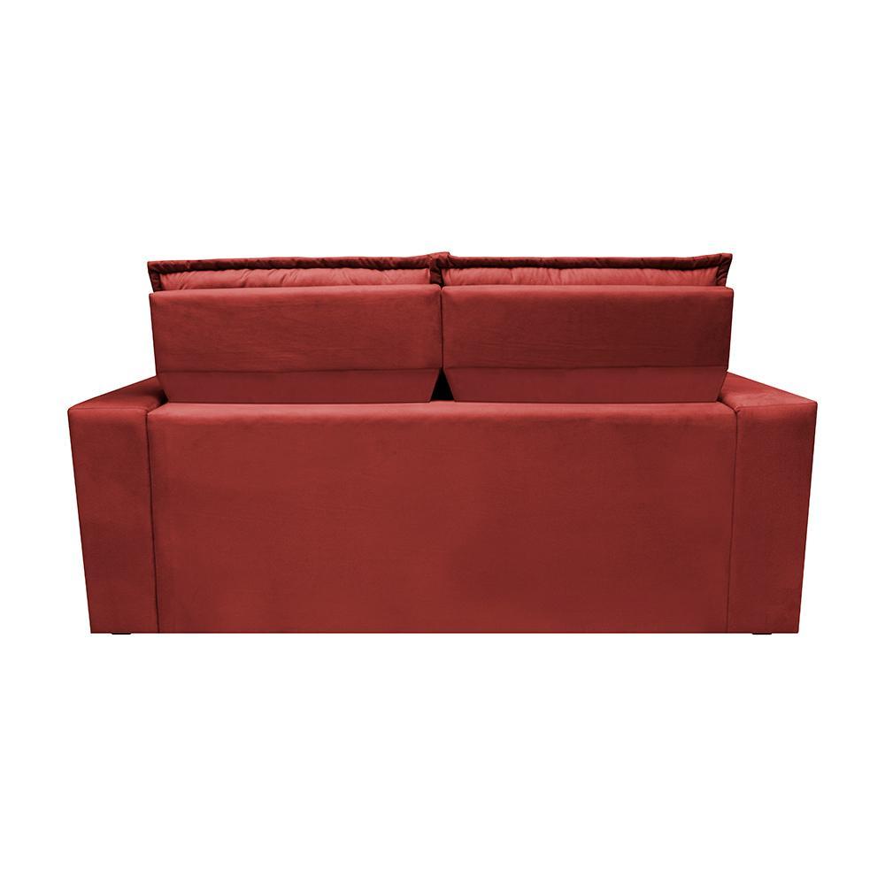 Sofá Retrátil e Reclinável Cama inBox Slim 1,50m Tecido Suede Velusoft Vermelho - 6