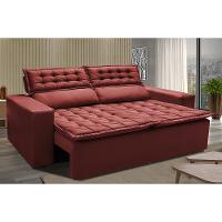 Sofá Retrátil e Reclinável Cama inBox Slim 1,50m Tecido Suede Velusoft Vermelho - 1