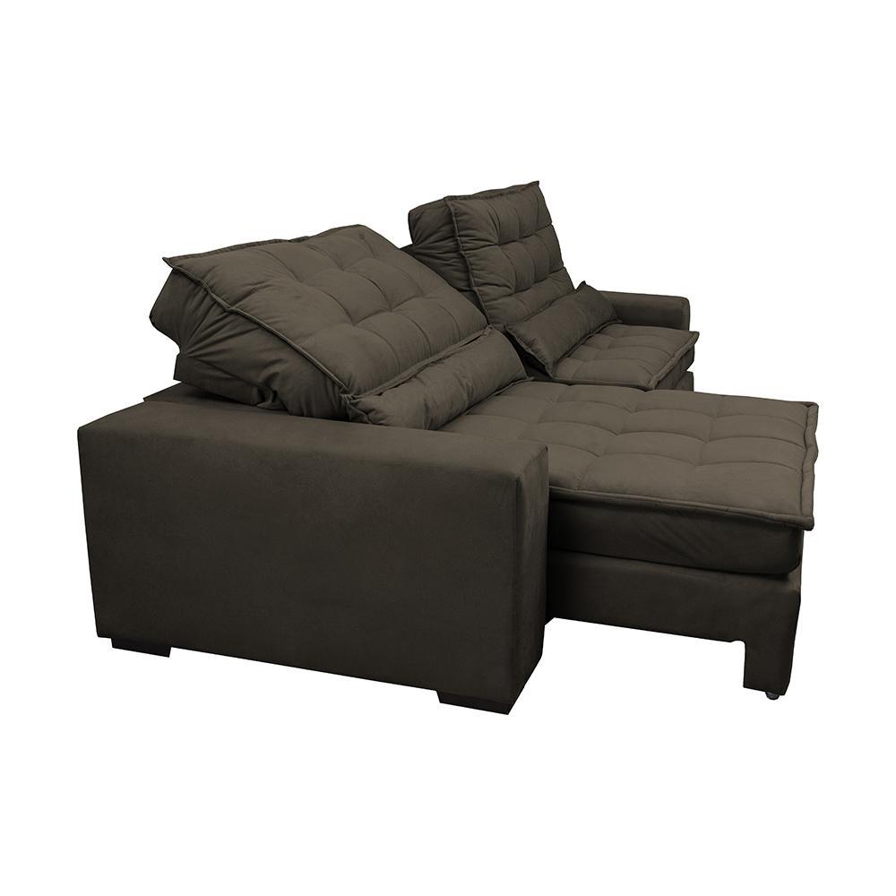 Sofá Retrátil e Reclinável com Molas Ensacadas Cama inBox Gold 2,92m Tecido Suede Velusoft Café - 7