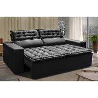 Sofá Retrátil e Reclinável Cama inBox Slim 1,50m Tecido Suede Velusoft Preto - 1
