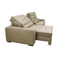 Sofá Retrátil e Reclinável com Molas Ensacadas Cama inBox Gold 2,92m Tecido Suede Velusoft Bege - 7