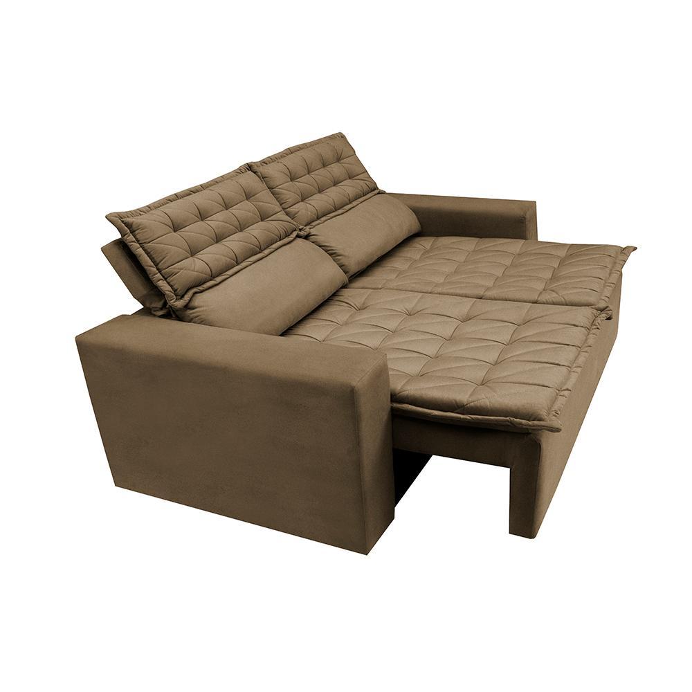 Sofá Retrátil e Reclinável Cama inBox Slim 1,50m Tecido Suede Velusoft Castor - 8