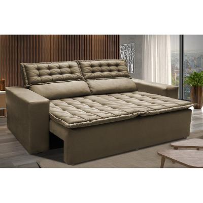Sofá Retrátil e Reclinável Cama inBox Slim 1,50m Tecido Suede Velusoft Castor
