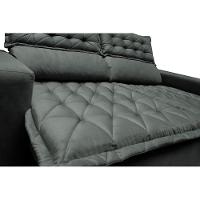 Sofá Retrátil e Reclinável Cama inBox Slim 1,50m Tecido Suede Velusoft Cinza - 2