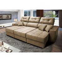 Sofá Retrátil e Reclinável Cama inBox Diamond 2,52m Tecido Suede Velusoft Castor - 1