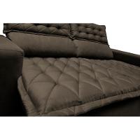 Sofá Retrátil e Reclinável Cama inBox Slim 1,50m Tecido Suede Velusoft Café - 2