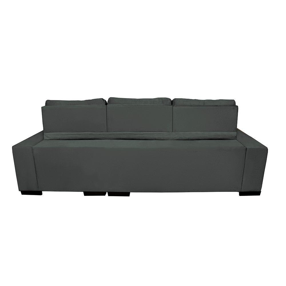 Sofá Retrátil e Reclinável Cama inBox Diamond 2,72m Tecido Suede Velusoft Cinza - 5