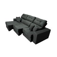 Sofá Retrátil e Reclinável Cama inBox Diamond 2,72m Tecido Suede Velusoft Cinza - 6