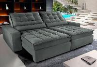 Sofá Retrátil e Reclinável com Molas Ensacadas Cama inBox Gold 2,52m Tecido Suede Velusoft Cinza - 1