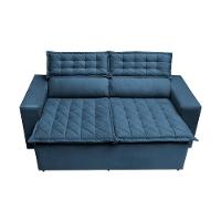 Sofá Retrátil e Reclinável Cama inBox Slim 1,50m Tecido Suede Velusoft Azul - 5