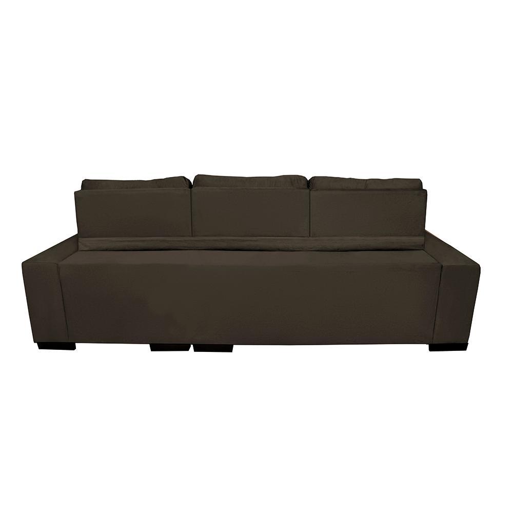 Sofá Retrátil e Reclinável Cama inBox Diamond 2,72m Tecido Suede Velusoft Café - 5