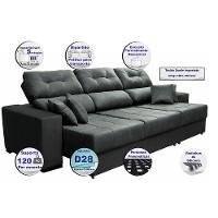 Sofá Retrátil e Reclinável Cama inBox Diamond 2,25m Tecido Suede Velusoft Cinza - 3