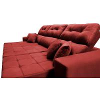 Sofá Retrátil e Reclinável Cama inBox Diamond 2,25m Tecido Suede Velusoft Vermelho