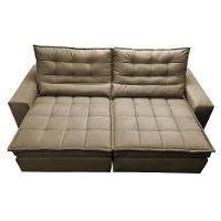 Sofá Retrátil e Reclinável com Molas Ensacadas Cama inBox Gold 2,52m Tecido Suede Velusoft Castor - 5