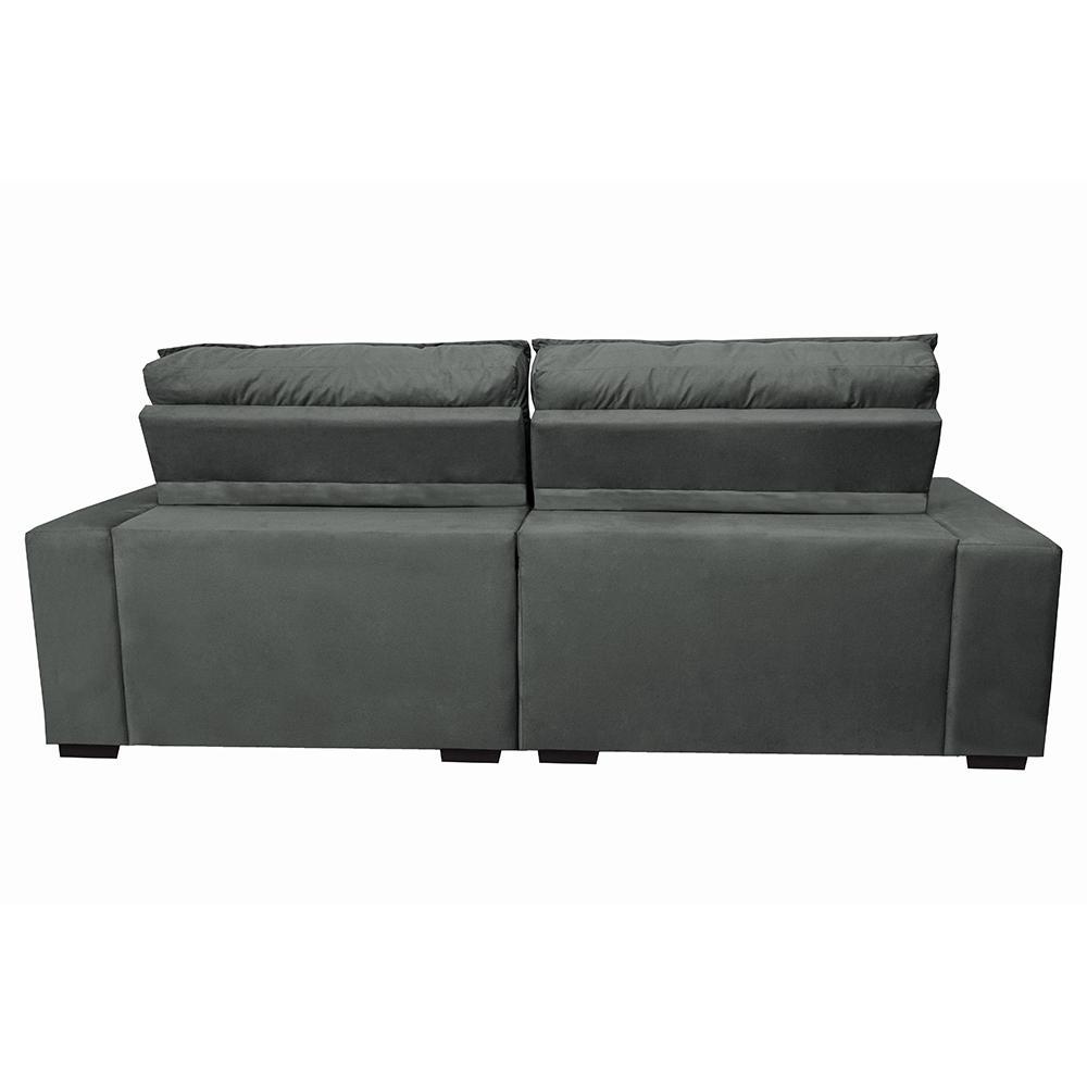 Sofá Retrátil e Reclinável com Molas Ensacadas Cama inBox Gold 2,32m Tecido Suede Velusoft Cinza - 6