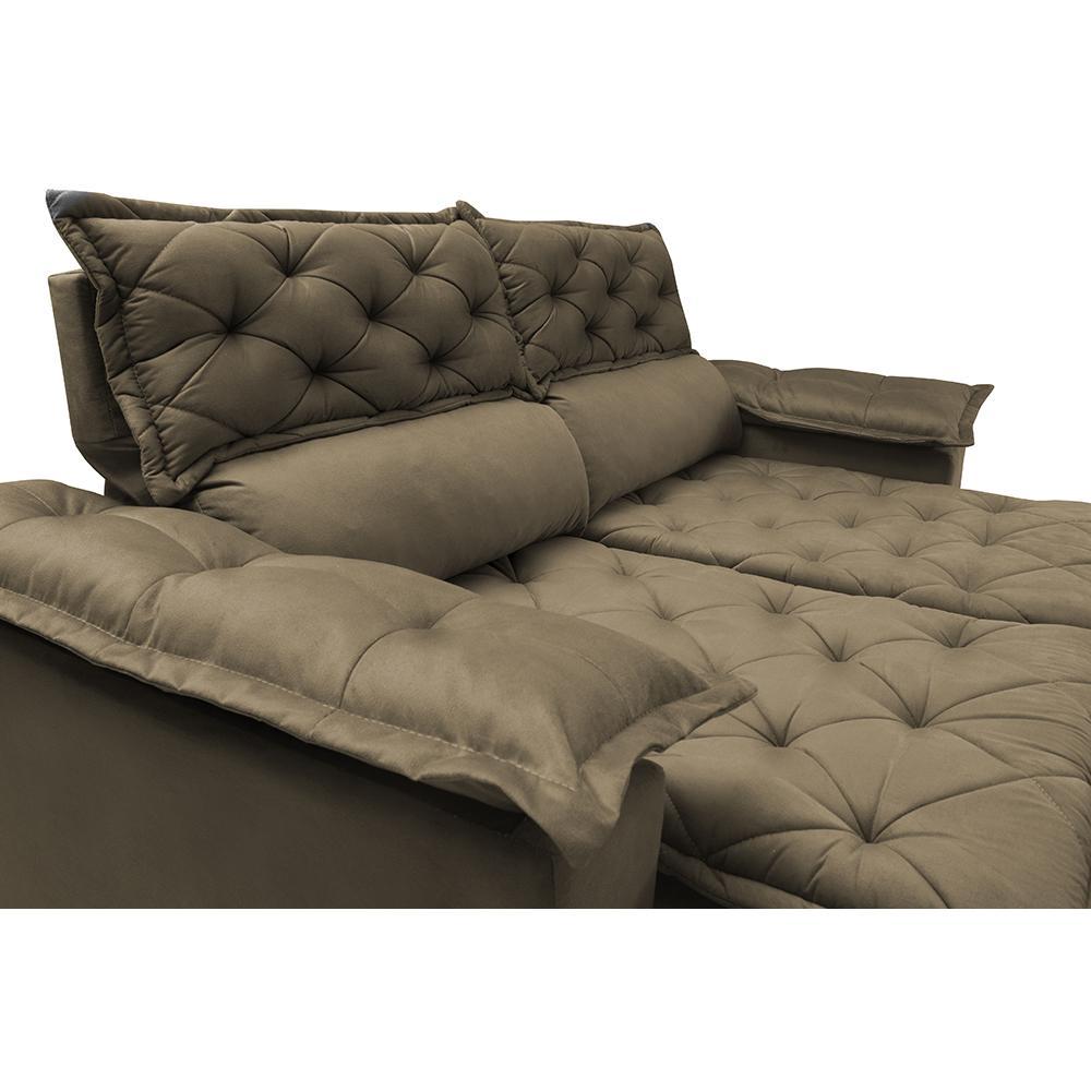 Sofá Retrátil e Reclinável Cama inBox Compact 1,50m Tecido Suede Velusoft Castor - 4