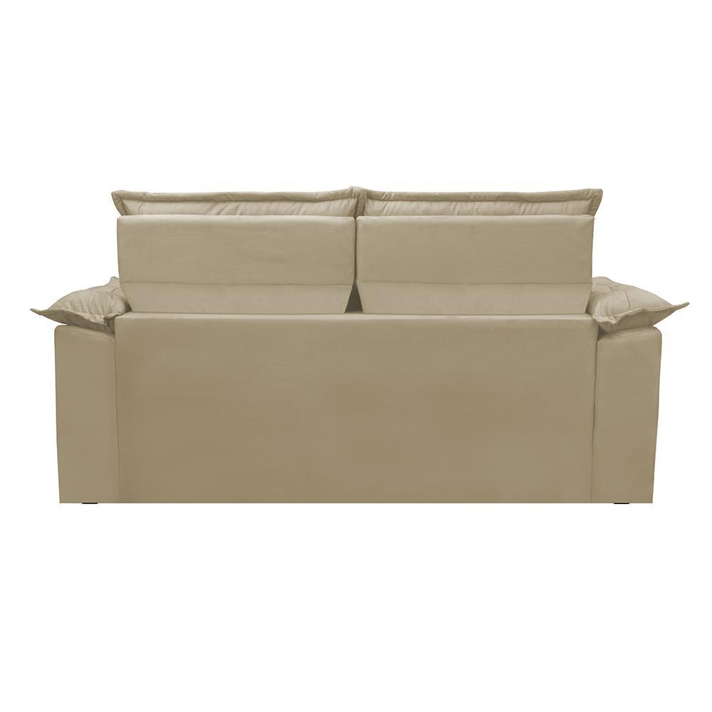 Sofá Retrátil e Reclinável Cama inBox Compact 1,50m Tecido Suede Velusoft Bege - 6