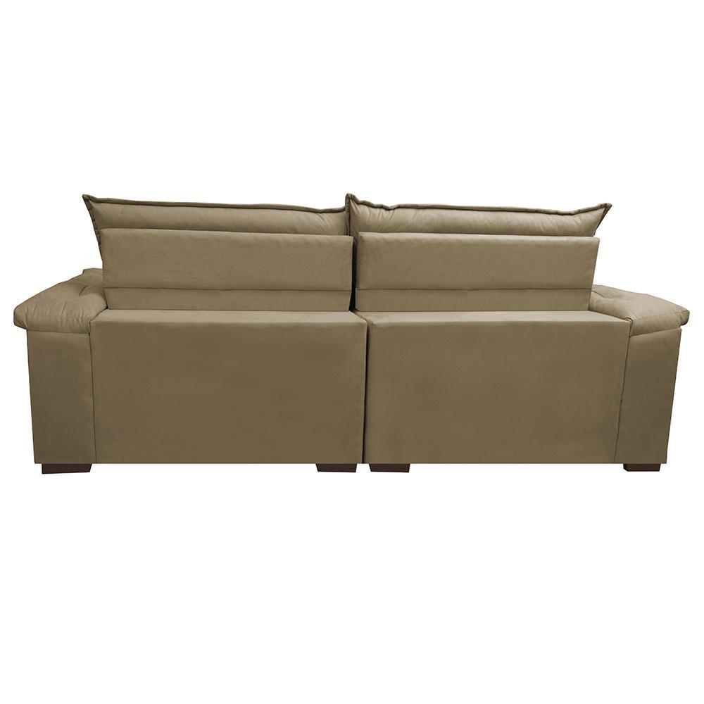 Sofá Retrátil e Reclinável Molas Ensacadas Cama inBox Botonê 2,52m Espuma Viscoelástico Suede Castor - 6
