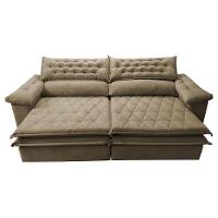 Sofá Retrátil e Reclinável Molas Ensacadas Cama inBox Botonê 2,52m Espuma Viscoelástico Suede Castor - 5
