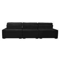 Sofá Retrátil e Reclinável com Molas Ensacadas Cama inBox Master 3,22m Tecido Suede Preto - 6