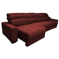Sofá Retrátil e Reclinável com Molas Ensacadas Cama inBox Master 3,22m Tecido Suede Vermelho - 7