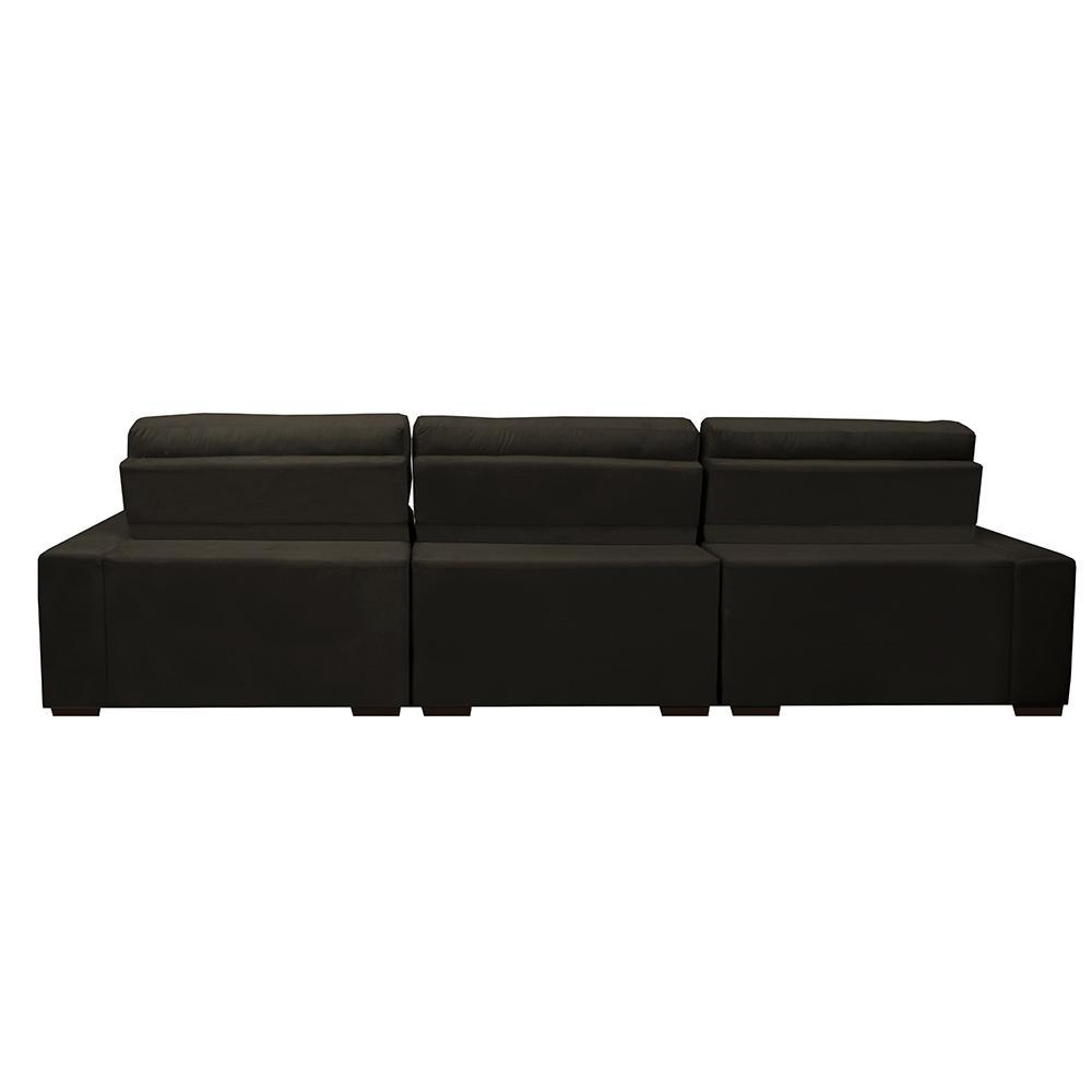 Sofá Retrátil e Reclinável com Molas Ensacadas Cama inBox Master 3,22m Tecido Suede Café - 6