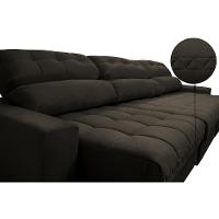 Sofá Retrátil e Reclinável com Molas Ensacadas Cama inBox Master 3,22m Tecido Suede Café