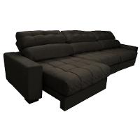 Sofá Retrátil e Reclinável com Molas Ensacadas Cama inBox Master 3,22m Tecido Suede Café - 7