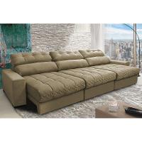Sofá Retrátil e Reclinável com Molas Ensacadas Cama inBox Master 3,22m Tecido Suede Bege - 1