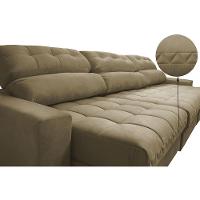 Sofá Retrátil e Reclinável com Molas Ensacadas Cama inBox Master 3,22m Tecido Suede Bege