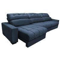 Sofá Retrátil e Reclinável com Molas Ensacadas Cama inBox Master 3,22m Tecido Suede Azul - 8