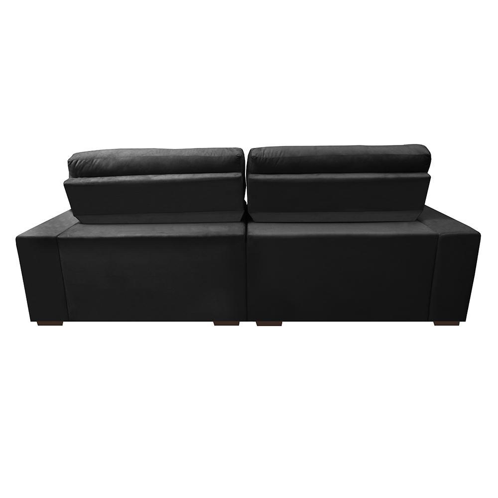 Sofá Retrátil e Reclinável com Molas Ensacadas Cama inBox Master 2,72m Tecido Suede Preto - 6