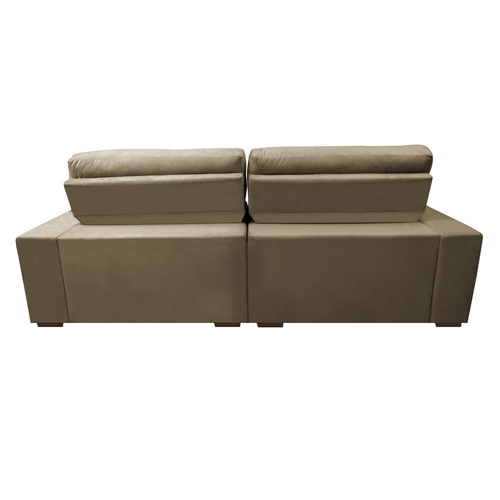 Sofá Retrátil e Reclinável com Molas Ensacadas Cama inBox Master 2,72m Tecido Suede Castor - 6